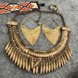 Noralina Freedom Gold Dagger Oversized Diamond Earring